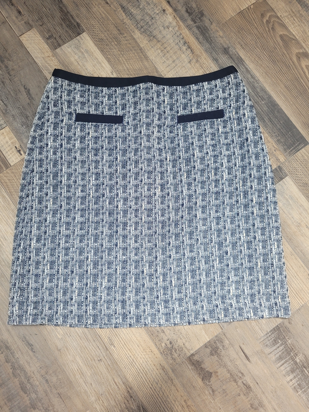 NEW Talbots Navy White Tweed Pencil Skirt Size 12 Career Office Classic